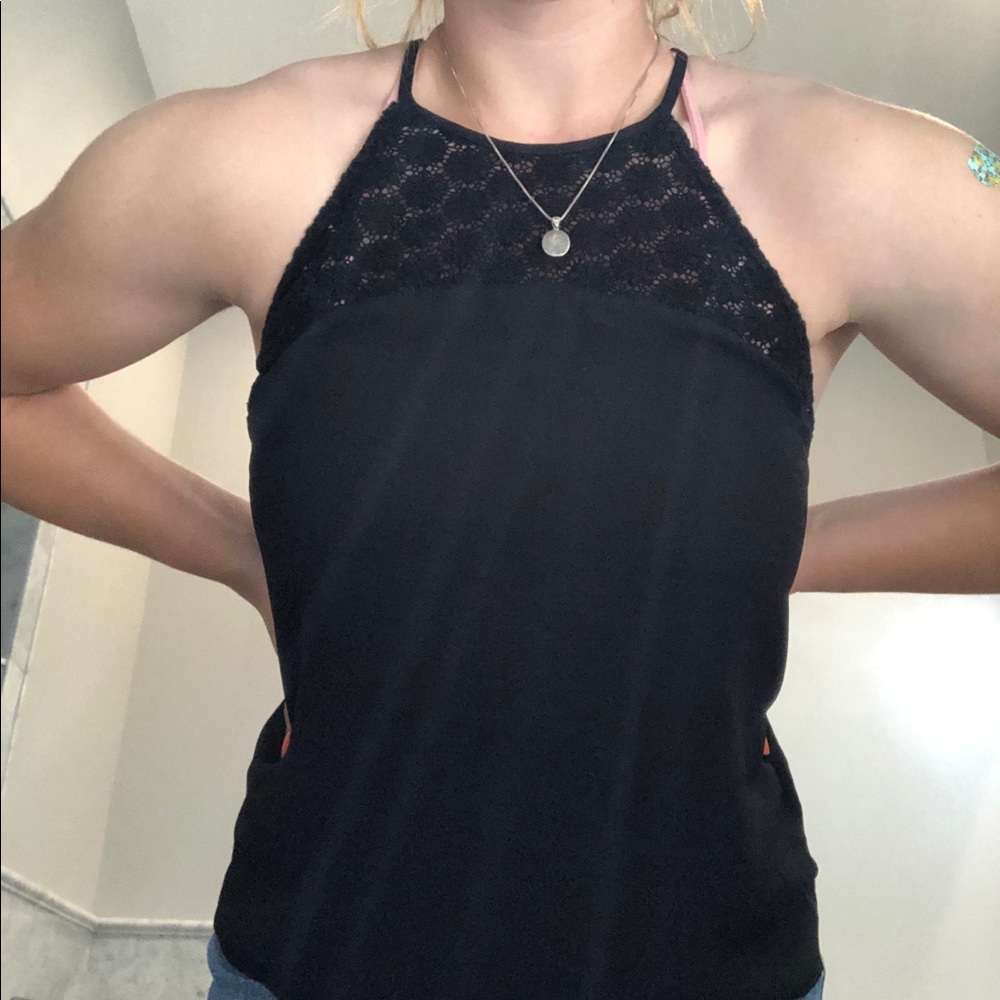 Forever 21 Embroidered Halter Tank Top